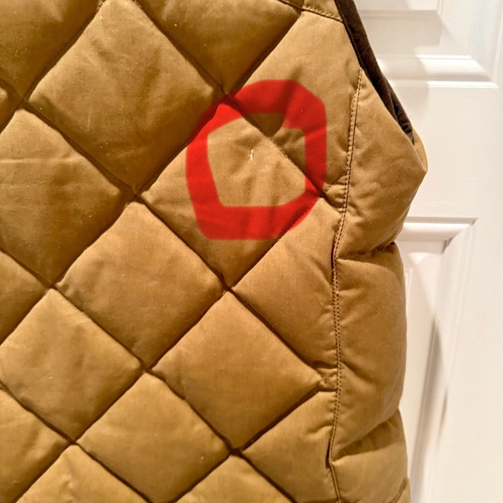 L.L. Bean Golden Brown Waxed Down  Quilted Vest - Picture 10 of 11